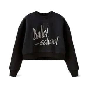 Zara Girls “Ballet School” Graphic Sweatshirt – Size 9-10 Black